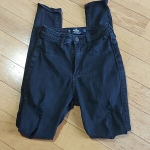 Hollister jeans size 24 rip jeans black